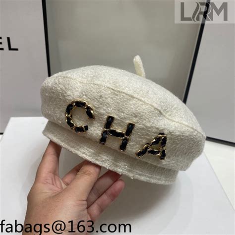 chanel tweed beret|chanel hats.